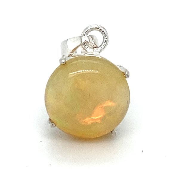 Welo Opal 4.35ct Platinum Finish Silver Pendant - Picture 1 of 7